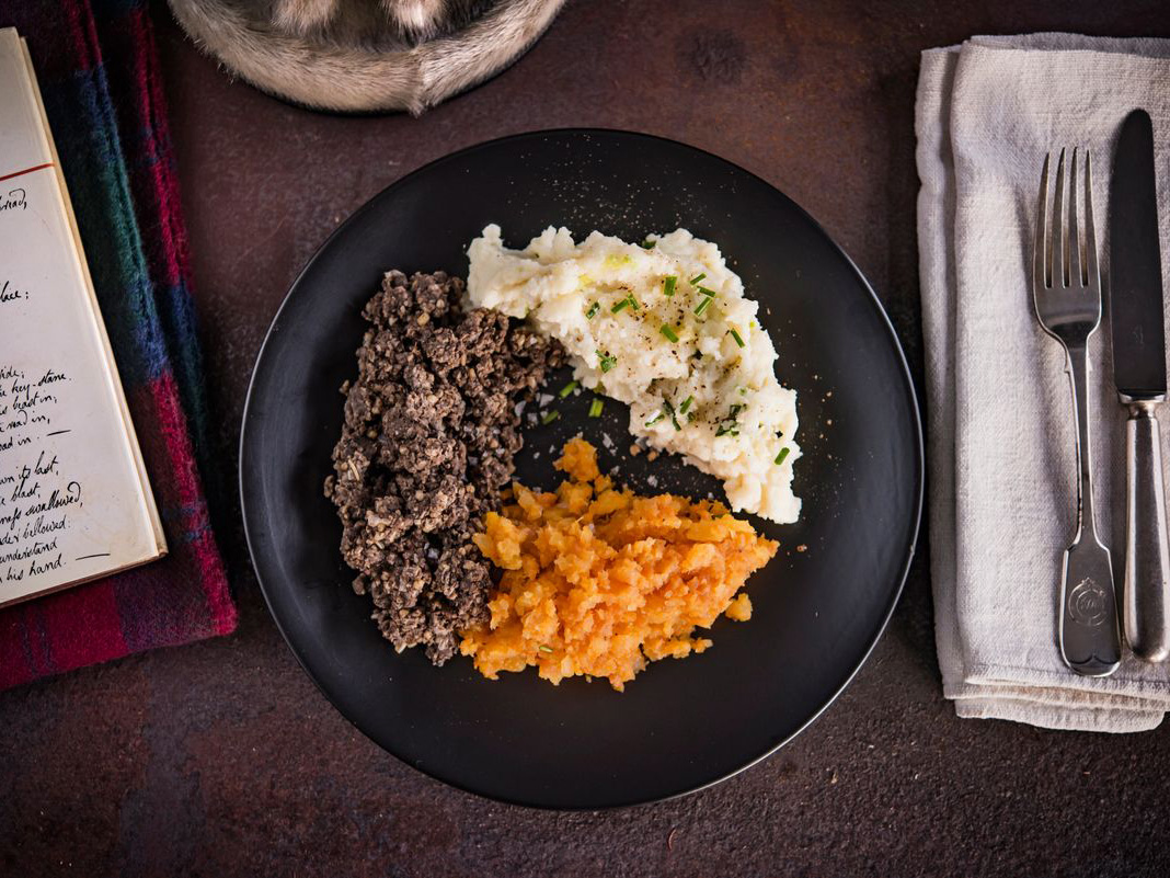 Burns Night in Scotland, haggis, neeps and tatties